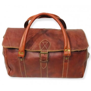 Travel bag in genuine leather handcrafted