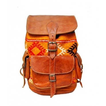 Leather backpack and KILIM...