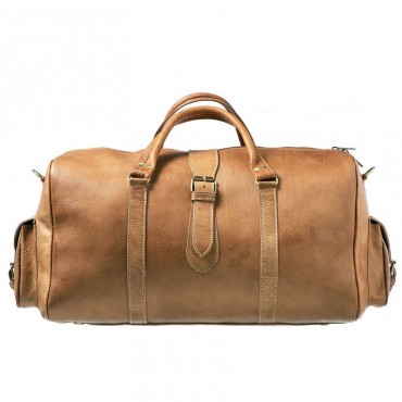 Sporty travel bag made of high quality genuine leather