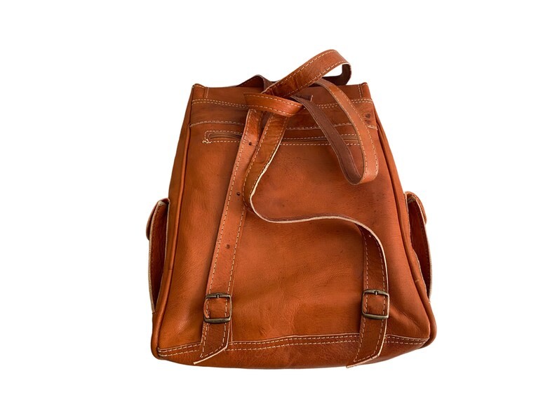 Practical handmade real leather backpack