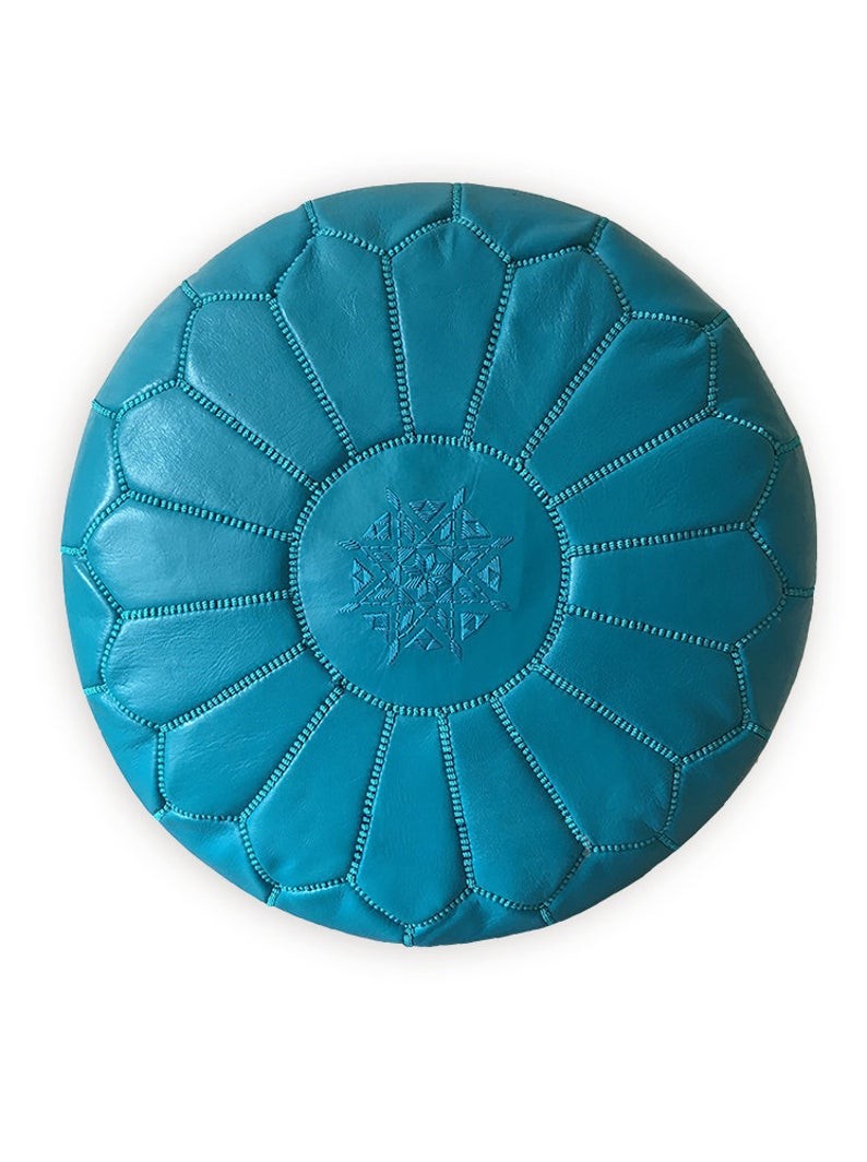 Moroccan craft leather stool