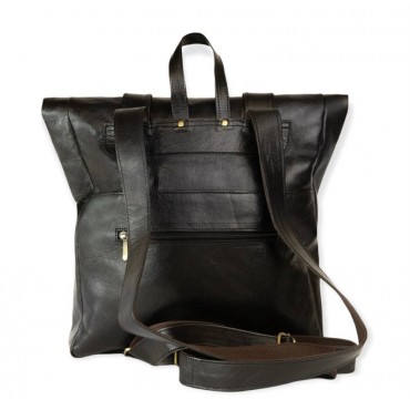 Handmade Genuine Leather Black Backpack