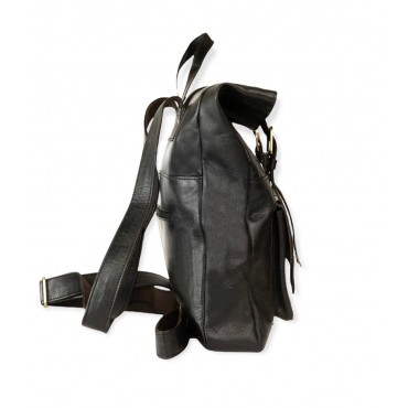 Handmade Genuine Leather Black Backpack